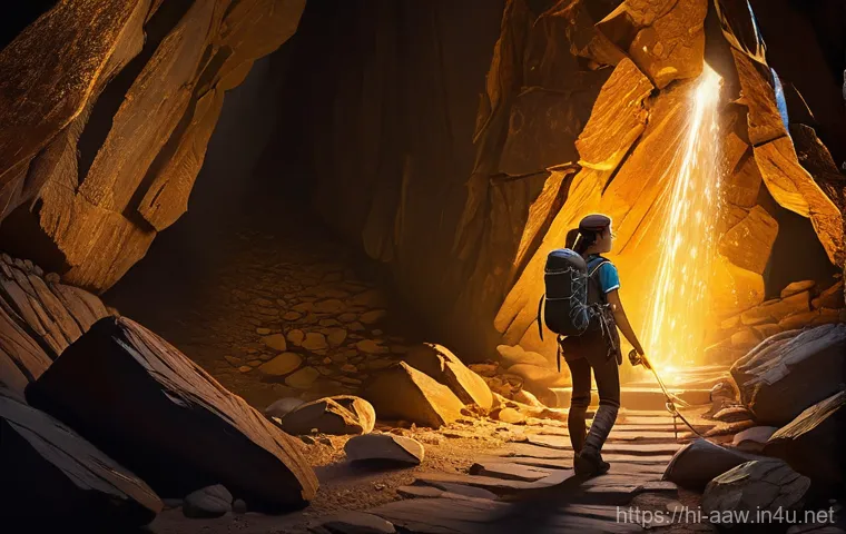 아키에이지 희귀 지역 탐험 - **Golden Ruins Mine Exploration**
An adventurous female explorer, wearing sturdy but practical a...