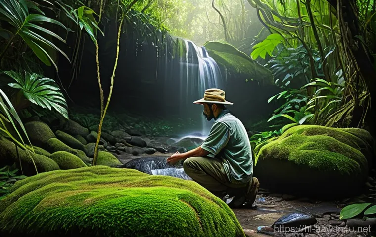 아키에이지 희귀 지역 탐험 - **Golden Ruins Mine Exploration**
    An adventurous female explorer, wearing sturdy but practical a...