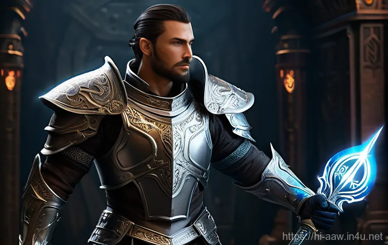 아키에이지 업데이트 사전 준비 - **A female fantasy game character, a skilled economic strategist, meticulously managing her resource...