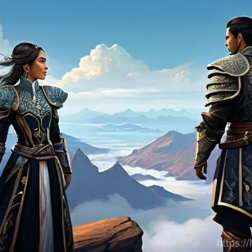 아키에이지 진영간 밸런스 분석 - **ArcheAge Faction Leaders: Strategic Meeting on a Mountain Peak**
"A highly detailed digital pa...