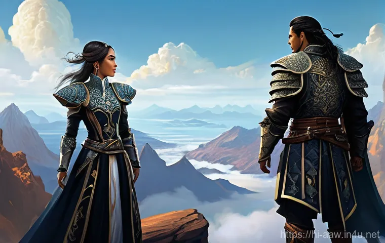 아키에이지 진영간 밸런스 분석 - **ArcheAge Faction Leaders: Strategic Meeting on a Mountain Peak**
"A highly detailed digital pa...